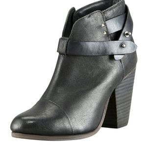 100% Authentic Rag & Bone Harrow booties black leather sz 38.5